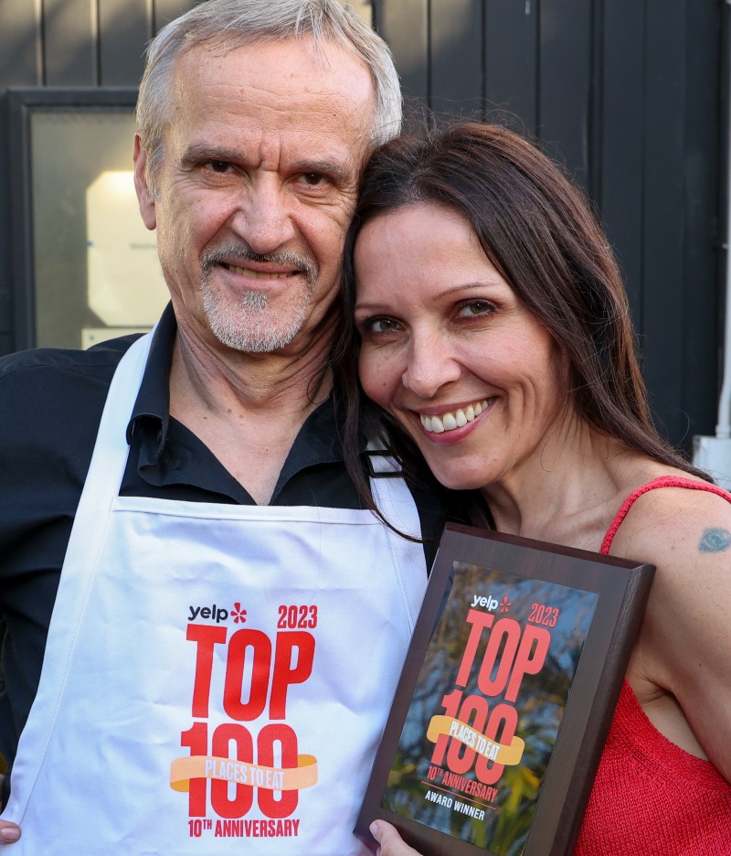 Anita and I with YELP'S award